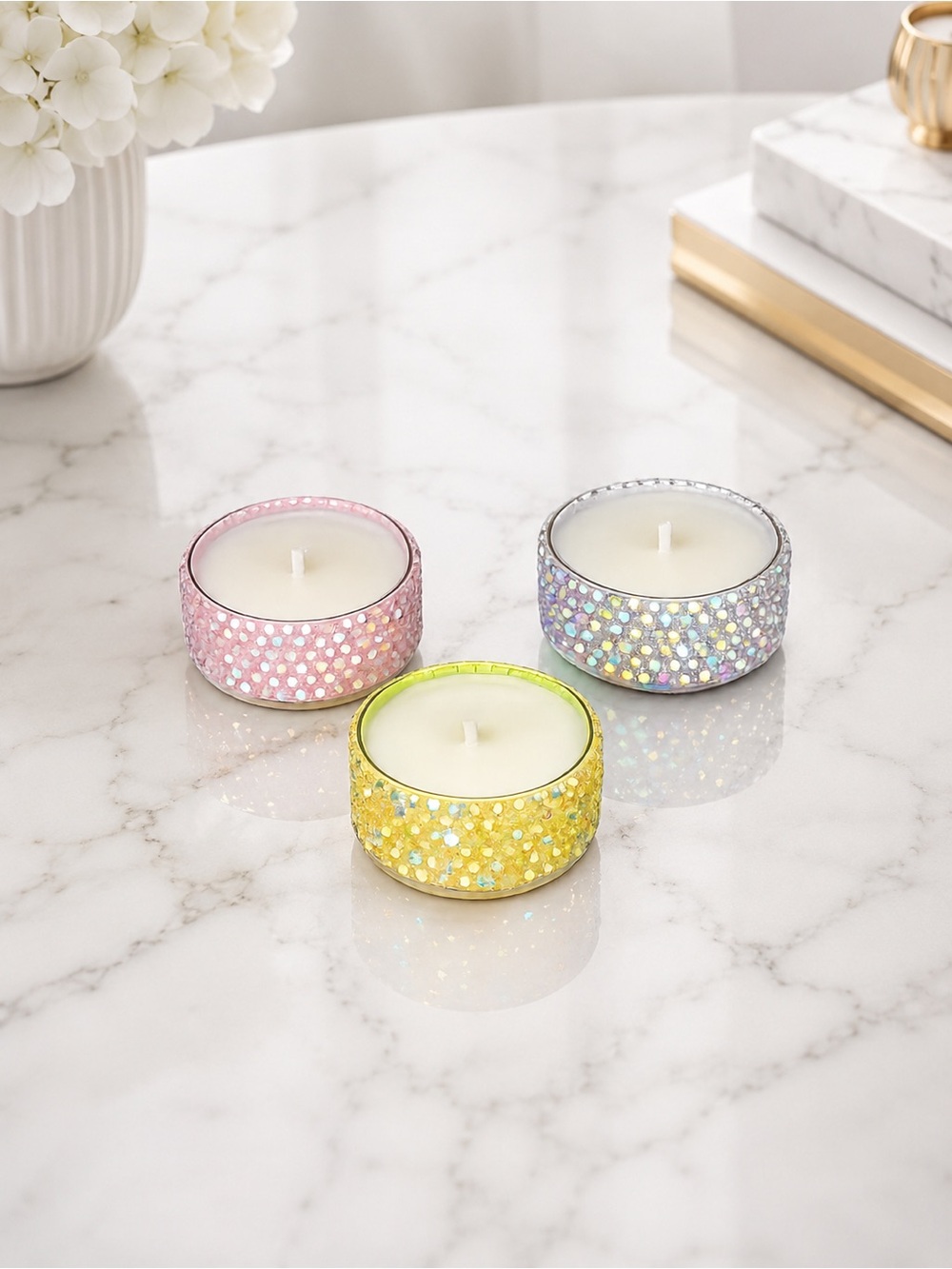 Bling Tealight Candle Trio